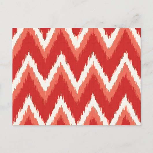 Ikat Chevron Stripes - Rust Oranje en wit Briefkaart (Voorkant)