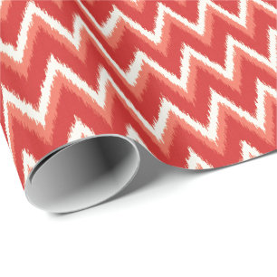 Ikat Chevron Stripes - Rust Oranje en wit Cadeaupapier