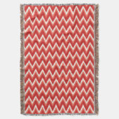 Ikat Chevron Stripes - Rust Oranje en wit Deken (Voorkant Verticaal)
