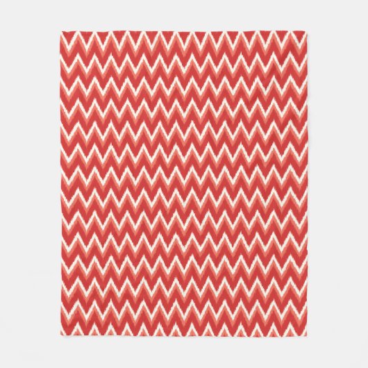 Ikat Chevron Stripes - Rust Oranje en wit Fleece Deken (Voorkant)