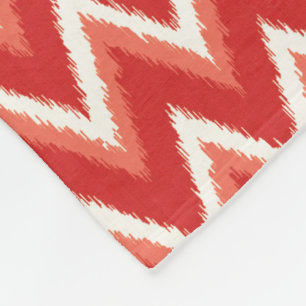 Ikat Chevron Stripes - Rust Oranje en wit Fleece Deken