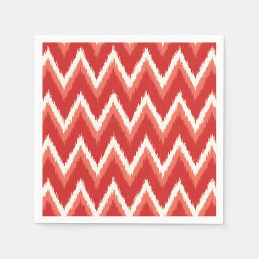 Ikat Chevron Stripes - Rust Oranje en wit Servet (Voorkant)