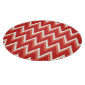 Ikat Chevron Stripes - Rust Oranje en wit Snijplank (Hoek)