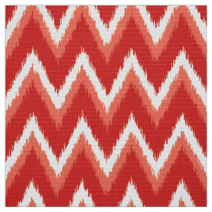 Ikat Chevron Stripes - Rust Oranje en wit Stof