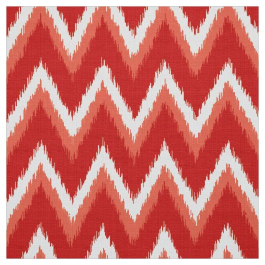 Ikat Chevron Stripes - Rust Oranje en wit Stof (Swatch)