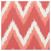 Ikat Chevron Stripes - Rust Oranje en wit Stof (Close Up)