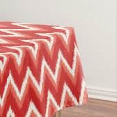Ikat Chevron Stripes - Rust Oranje en wit Tafelkleed (Voorbeeld)