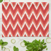 Ikat Chevron Stripes - Rust Oranje en wit Theedoek (Gevouwen)