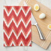 Ikat Chevron Stripes - Rust Oranje en wit Theedoek (Quarter Fold)