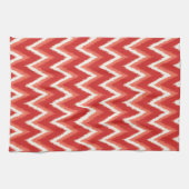 Ikat Chevron Stripes - Rust Oranje en wit Theedoek (Horizontaal)