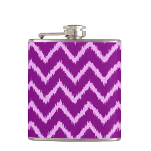 Ikat Chevrons - Amethist paars en licht orchidee Heupfles