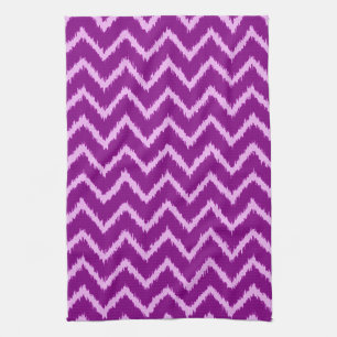 Ikat Chevrons - Amethist paars en licht orchidee Theedoek