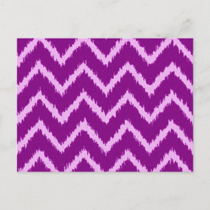Ikat Chevrons - Amethyst paars en lichte orchidee Briefkaart