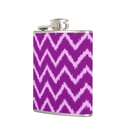 Ikat Chevrons - Amethyst paars en lichte orchidee Heupfles (Links)