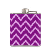 Ikat Chevrons - Amethyst paars en lichte orchidee Heupfles (Achterkant)