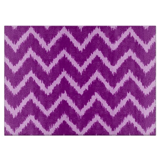 Ikat Chevrons - Amethyst paars en lichte orchidee Snijplank (Voorkant)