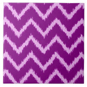 Ikat Chevrons - Amethyst paars en lichte orchidee Tegeltje (Voorkant)