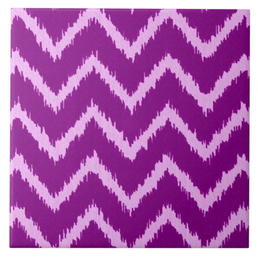 Ikat Chevrons - Amethyst paars en lichte orchidee Tegeltje (Voorkant)