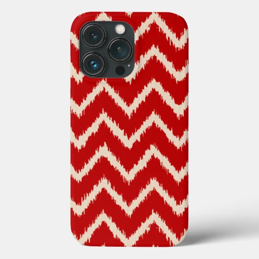 Ikat Chevrons - Chinees rood en geelbruin Case-Mate iPhone Case (Achterkant)
