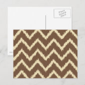 Ikat Chevrons - Chocoladebruin en geelbruin Briefkaart (Voorkant / Achterkant)