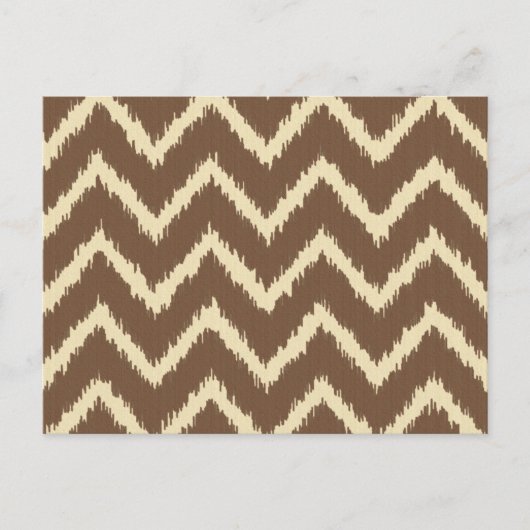 Ikat Chevrons - Chocoladebruin en geelbruin Briefkaart (Voorkant)