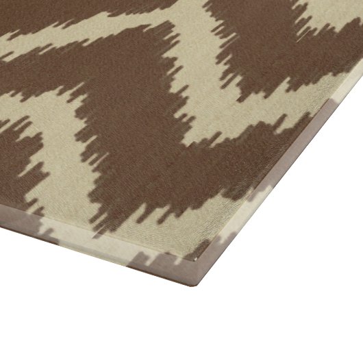 Ikat Chevrons - Chocoladebruin en geelbruin Snijplank (Hoek)