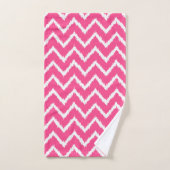 Ikat Chevrons - Deep fuchsia roze and white Bad Handdoek (Handdoek)