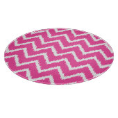 Ikat Chevrons - Deep fuchsia roze and white Snijplank (Hoek)