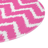 Ikat Chevrons - Deep fuchsia roze and white Snijplank (Hoek)