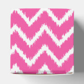 Ikat Chevrons - Diep fuchsia roze en wit Bedankdoosjes (Bovenkant)