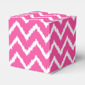 Ikat Chevrons - Diep fuchsia roze en wit Bedankdoosjes (Achterkant)