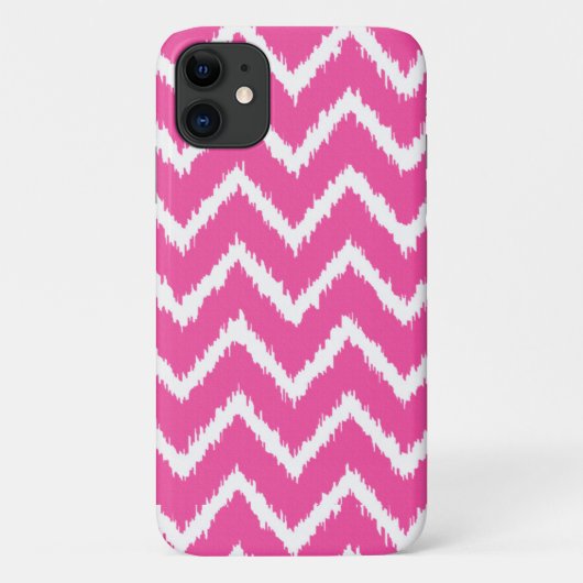 Ikat Chevrons - Diep fuchsia roze en wit Case-Mate iPhone Case (Achterkant)
