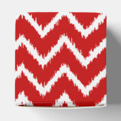 Ikat Chevrons - Diep rood en wit Bedankdoosjes (Bovenkant)