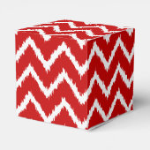 Ikat Chevrons - Diep rood en wit Bedankdoosjes (Achterkant)