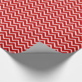 Ikat Chevrons - Diep rood en wit Cadeaupapier (Hoek)