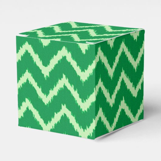Ikat Chevrons - Grove en lichtgroen Bedankdoosjes (Voorkant Zijde)
