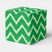 Ikat Chevrons - Grove en lichtgroen Bedankdoosjes (Achterkant)