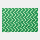 Ikat Chevrons - Grove en lichtgroen Theedoek (Horizontaal)