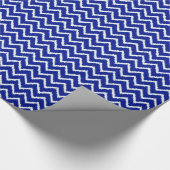 Ikat Chevrons - Kobalt blauw en wit Cadeaupapier (Hoek)