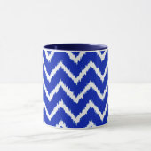Ikat Chevrons - Kobalt blauw en wit Mok (Midden)