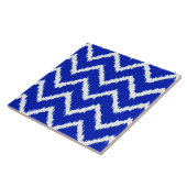 Ikat Chevrons - Kobalt blauw en wit Tegeltje (Zijkant)