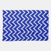Ikat Chevrons - Kobalt blauw en wit Theedoek (Horizontaal)