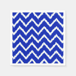 Ikat Chevrons - Kobaltblauw en wit Servetten
