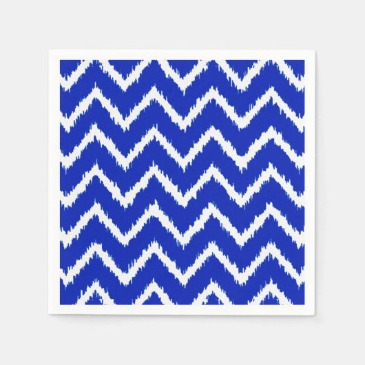 Ikat Chevrons - Kobaltblauw en wit Servetten (Voorkant)