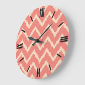 Ikat Chevrons - Koraal sinaasappel en perziken Grote Klok (Hoek)