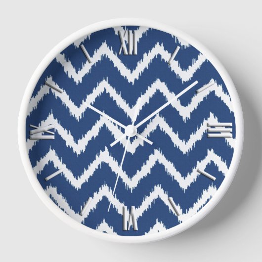 Ikat Chevrons - marineblauw en wit (Voorkant)