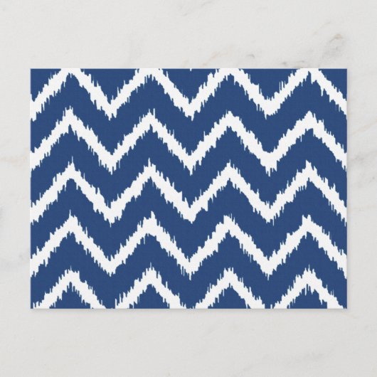 Ikat Chevrons - marineblauw en wit Briefkaart (Voorkant)