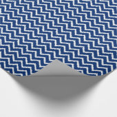 Ikat Chevrons - marineblauw en wit Cadeaupapier (Hoek)