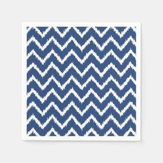 Ikat Chevrons - marineblauw en wit Servetten (Voorkant)