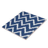 Ikat Chevrons - marineblauw en wit Tegeltje (Zijkant)